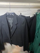 Vintage Lillie Rubin Black Skirt Suit Sz 4 100 Wool