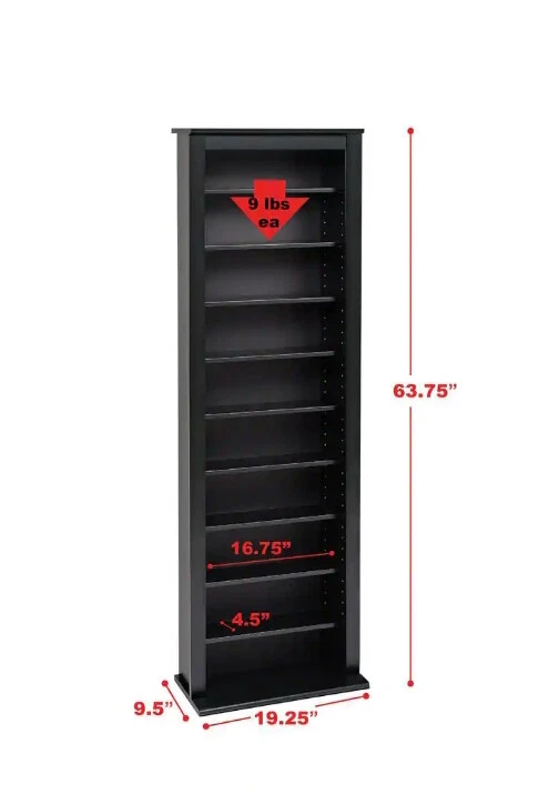 Твердое черное дерево мультимедиа хранения башня DVD стойка CD организовать тонкий стойка держатель - Изображение 4 из 4