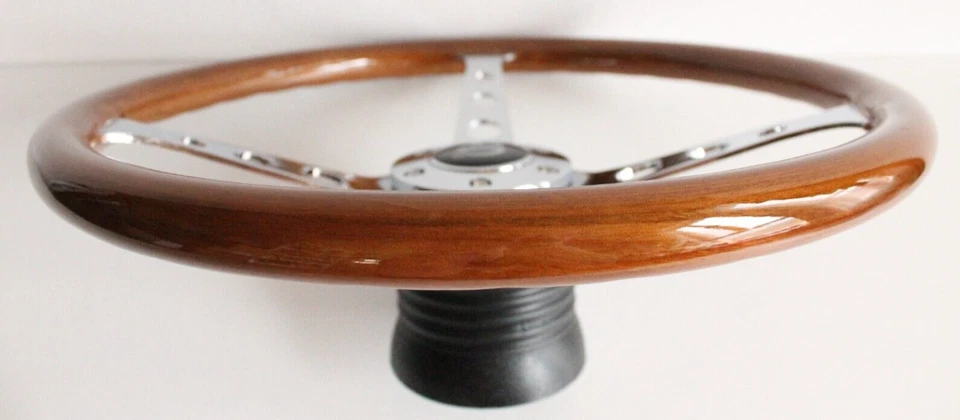 Volante apto para VOLVO madera clásico vintage 380 mm madera 740 760 780 940 Foto 4 de 4