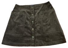 NWT GAP Button-Front Corduroy Mini Skirt w/ Large Pockets Dark Brown Size 8