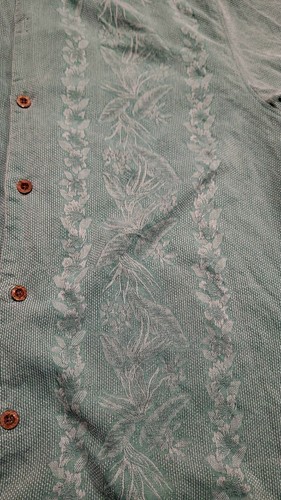 Tommy Bahama Relax 100% Silk Mint Green Hibiscus Floral Hawaiian Tropical M NWOT - Picture 7 of 19