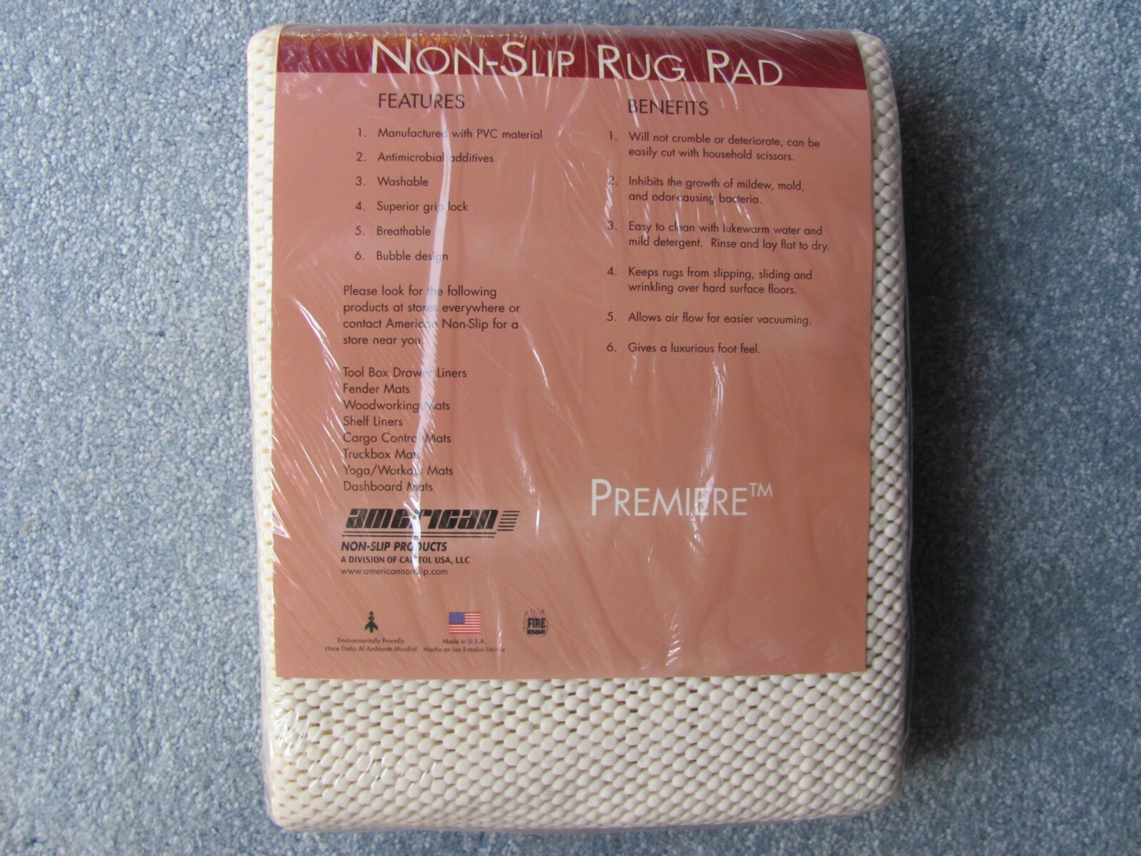NonSlip, NonSkid Rug Pad, American NonSlip Products, 3' x 5' New in Package, eBay
