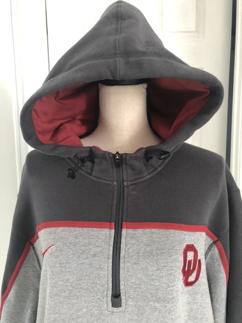 Vintage University Of Oklahoma Nike ELITE Hoodie Half ZIP, Grey & Red XXL | eBay
