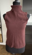 HERMES Sleeveless Turtleneck Sweater, 100 Cashmere Size SM 