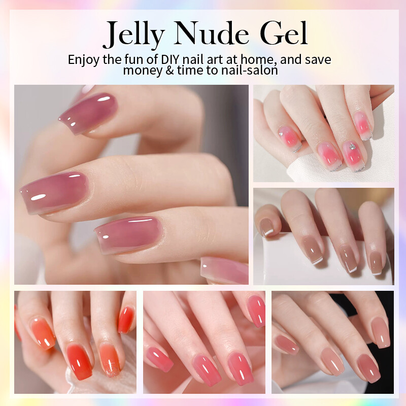 BORN PRETTY Jelly Nude Gel Nagellack 10ml Translucent Soak Off UV Nagellacke - Bild 16 von 157