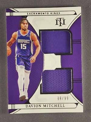 2021-22 Panini National Treasures #RD-DML Davion Mitchell Dual Jersey /99 RC