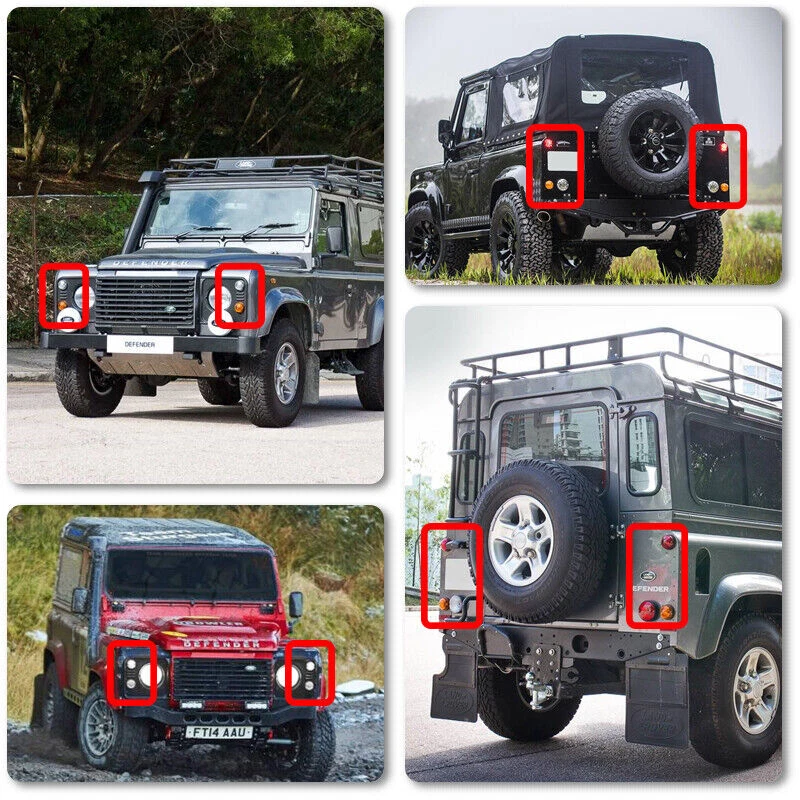 10X For Land Rover Defender 90-16 90/110 83-90 Smoked Led Light Lamp Upgrade Kit - Image 2 of 4