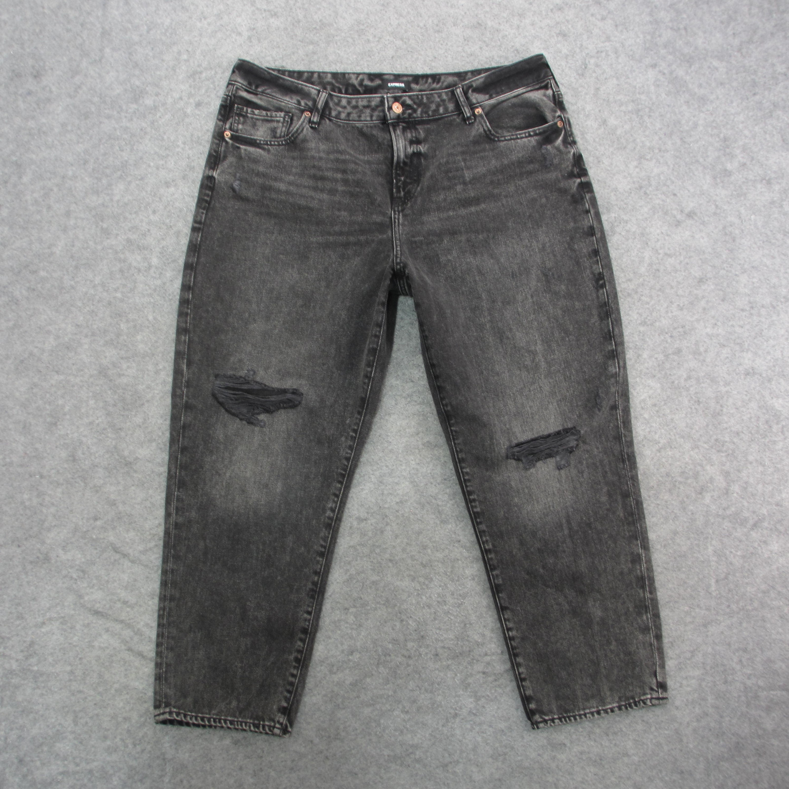 Express Jeans Women's 15/16 Black Medium Wash Boyfriend Jeans