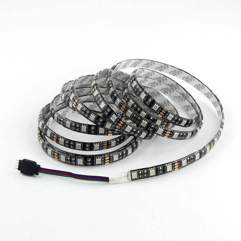 1M 5M 10M 20M LED Strip Light 5050 RGB 60LEDs/M Flexible Lamp ip65 PCB Black 12V - Image 2 of 4