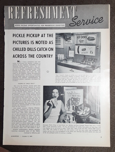 1962 CHILLY DILLY PICKLES Magazin ARTIKEL & Fotos ~ HIGHWAY 15 THEATER Milwaukee - Bild 1 von 4