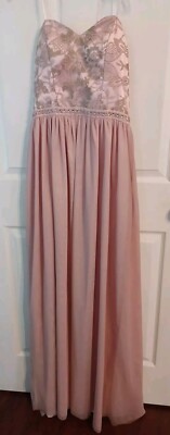 Windsor Long Dress Light Pink M Embroidered Lace Sequin Prom Wedding Party  NWT | eBay