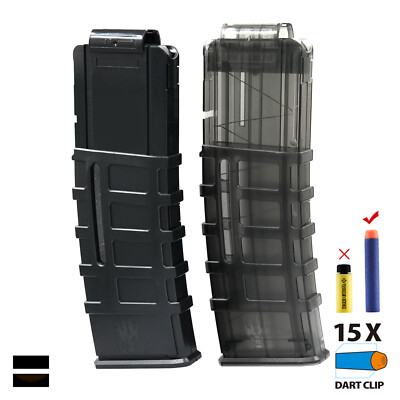 Worker MOD PMag 15 Darts Magazine Clip Solid Black Gray Foam Blaster Modding Toy