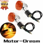 2x Chrome Motorcycle Bullet Lamp Front Rear Turn Signal Blinker Indicator Lights