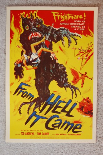 From Hell It Came Lobby Card Movie Poster Tod Andrews Tina Carver