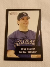 2003 TODD HELTON BOWMAN HERITAGE #2 BLACK SIGNATURE SP CARD COLORADO ROCKIES PWE