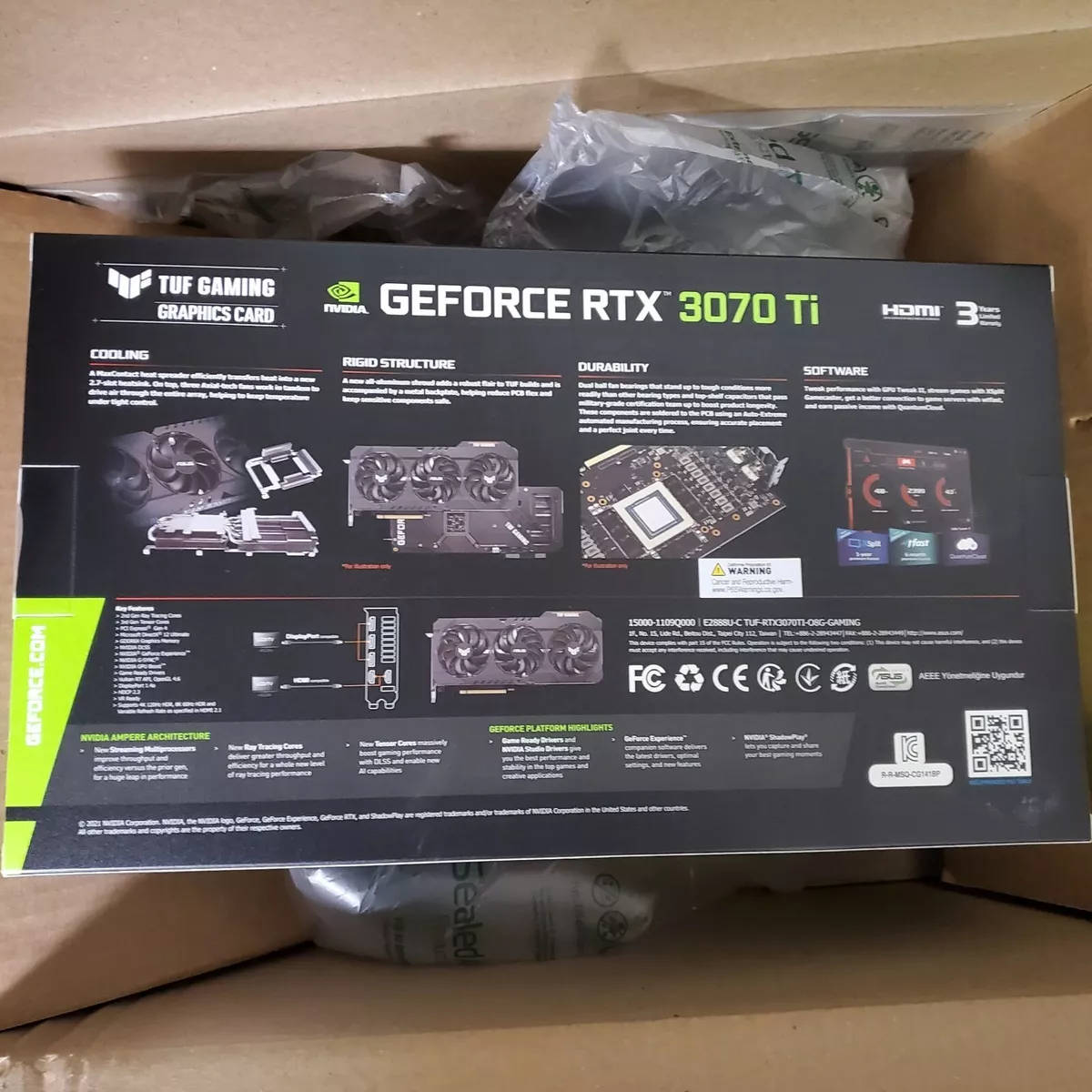 ASUS TUF Gaming GeForce RTX 3070 Ti OC 8GB GDDR6X Graphics Card