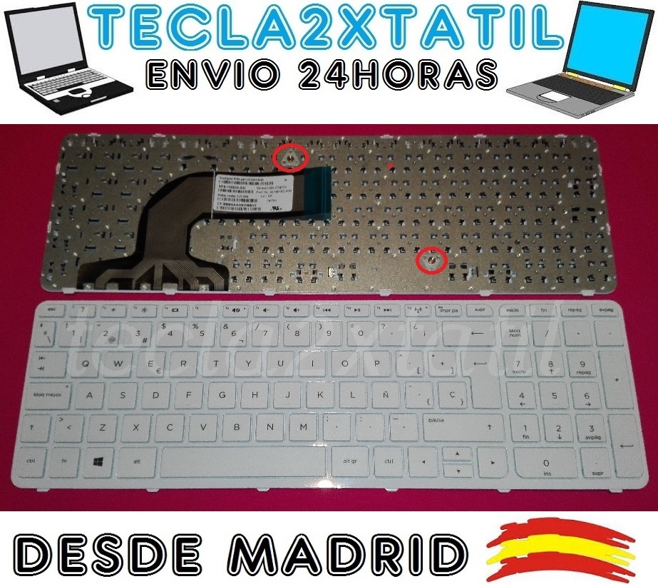 Clavier AZERTY Original HP/Compaq – Pour Modèles 15-h055nf, 15-h203nf, Etc. – Cadre Inclus – Neuf