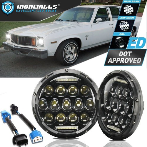 Par de faros LED redondos de 7" DRL Hi-Lo haz sellado para Oldsmobile Omega 1973-79 - Imagen 2 de 11