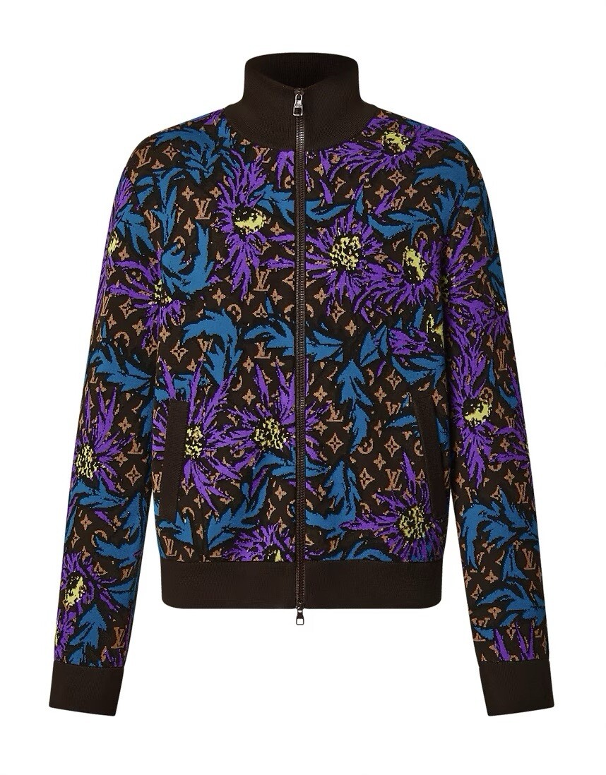 透け感オシャレ☆【Louis Vuitton】ジャケット New Authentic Louis Vuitton Monogram Thistle Zip-Through