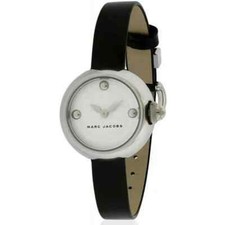 Marc Jacobs MJ1430 Courtney Silver Dial Black Leather Strap Women's Watch