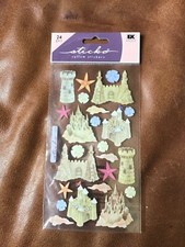 STICKO THEMED SCRAPBOOK STICKERS SANDCASTLES BEACH VACATION 