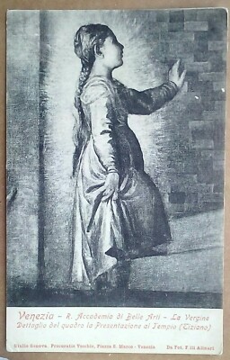 Old Postcard Titian Painting Venezia Girl Italy Unposted Venice La Vergine