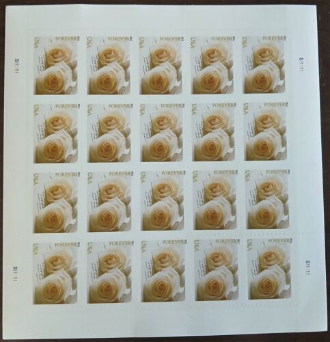 ๐ฅ๐ฅ 20 PCS WHITE ROSES WEDDING FLOWERS FOREVER STAMPS .73ยข EACH MNH 2011 ๐ฅ๐ฅ