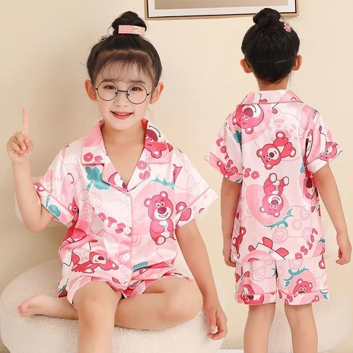 My Melody Kuromi Cinnamoroll Summer Ice Silk Pajamas Thin Homewear set kids - Picture 29 of 36