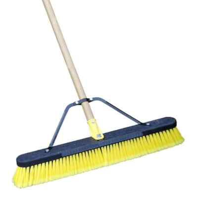 24 in. Quickie Job Site Indoor/Outdoor Cleaning Tools Multi-Surface Push Broom