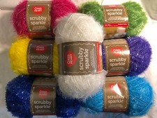 Red Heart Scrubby Sparkle Yarn- MANY COLORS-Shipping DISC on 2+ items