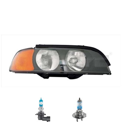 Scheinwerfer rechts gelb inkl. OSRAM Lampen HB3 H7 mit LWR Motor für BMW 5er E39
