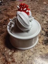 CAPODIMONTE I Borbone Mollica Handmade #'d Nautical Box Sea Shells Porcelain Red