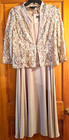 FORMAL WEAR DRESS Jessica Howard FLORAL LACE JACKET w SEQUINS/CHAMPAGNE/size 8 — photo 1
