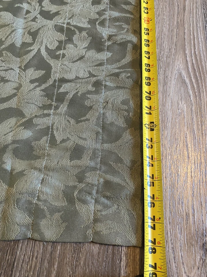 Cenefa ventana 1 centavo festoneada verde sedoso mezcla algodón varilla bolsillo 78"X21" Foto 3 de 4