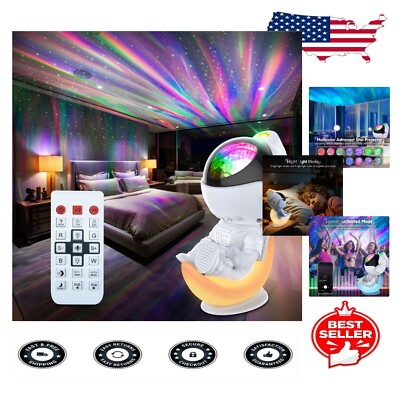 Sound-Activated Astronaut Star Projector: Color-Changing Night Light for All