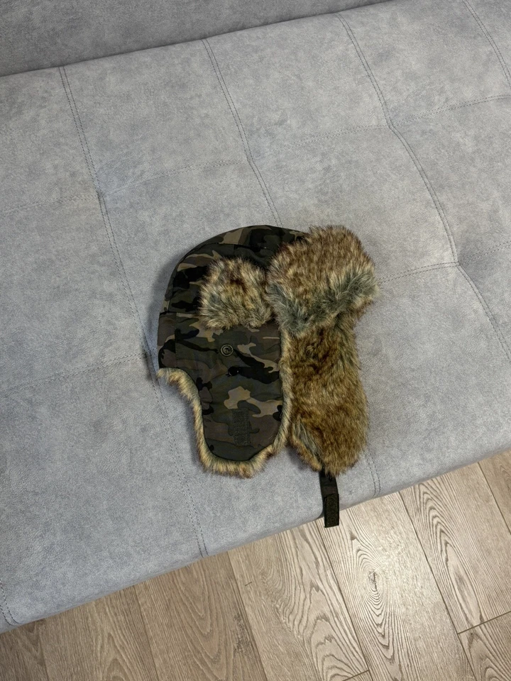 Vintage Military Hype Trapper Hat Fur Fuzzy Y2K USA Ushanka Glamour Wool Style - Image 2 of 4