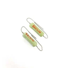 Lot of 2, Ward Leonard 5X2500 2.5K Ohm 5 Watt Wirewound Power Resistors 5W