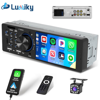 Apple Carplay Android Auto 1DIN 4'' Autoradio Bluetooth FM USB AUX MP5 Player Kam