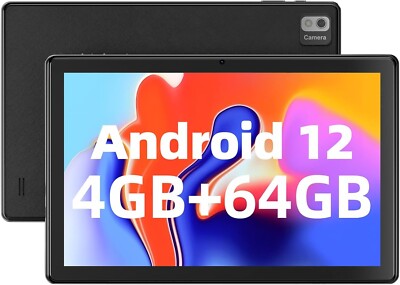 10.1 Inch Android 12 Tablets, 4GB RAM 64GB ROM Tablet with Octa-core Processor