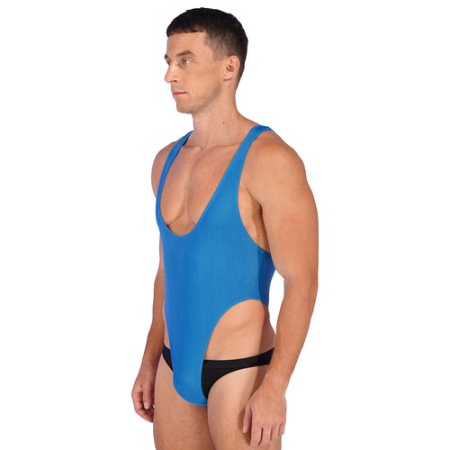 DE Herren Wetlook Body Overall Lackleder Bodysuit Glänzend Stringbody Unterhemd - Picture 47 of 79