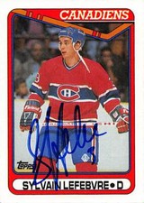 Sylvain Lefebvre autographed Hockey Card (Montreal Canadiens) 1990 Topps #159