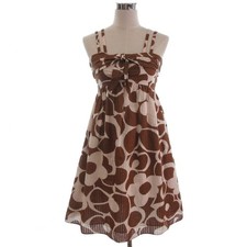 MARC by MARC JACOBS Flare Cami Dress Mini Floral Cotton Brown 4 M