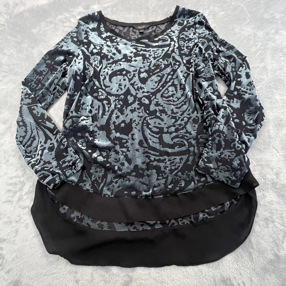 Top túnica Simply Vera para mujer terciopelo Burnout caprichoso talla XL hada grunge gótico Foto 2 de 4