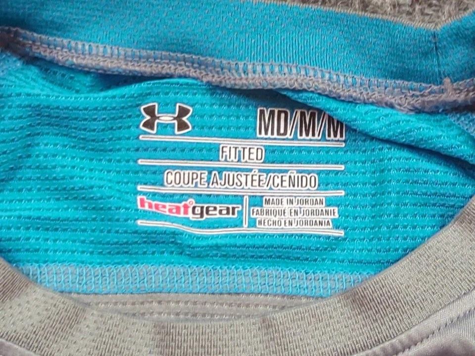Under Armour Shirt Mens Medium Gray Short Sleeve Fitted Base Layer Heat Gear  - Image 3 of 4