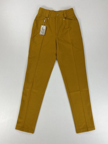 Versace, Gianni Versace Hose Damen IT 46 Ocker High Waist Baumwolle Made in Italy Vintage