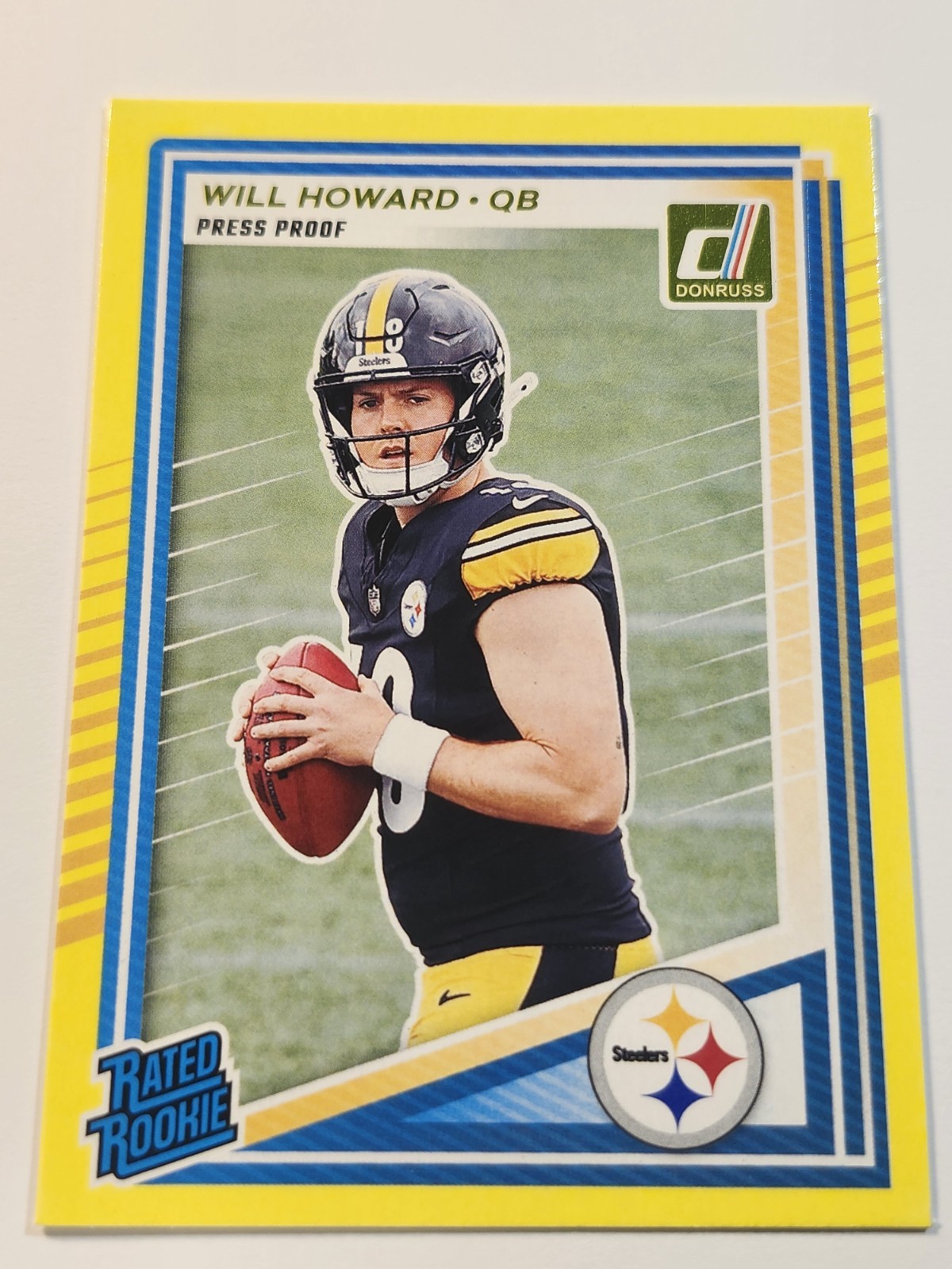 2025 Panini Donruss - Rated Rookie Will Howard #309 Press Proof Yellow (RC)