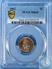 1862 1C Indian Head Cent PCGS MS65 - Copper Nickel Stunner!!!