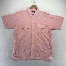 Vintage Givenchy Shirt Men's XL Big Red White Oxford Cloth Striped Big Man 90s