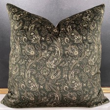 Ralph Lauren Winthrop Paisley Loden Italian Velvet Pillow Cover
