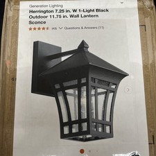 Generation Lighting Herrington 1-Light Outdoor Wall Lantern Black Aluminum New